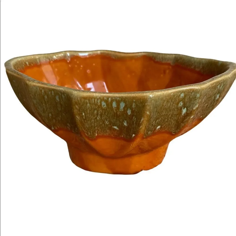 Cookson Pottery USA Orange and Green Planter